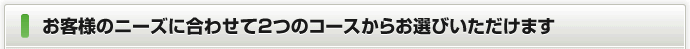 お客様のニーズに合わせて2つのコースからお選びいただけます