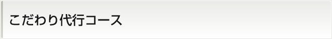 こだわり代行コース　初めての方にオススメのコースです！